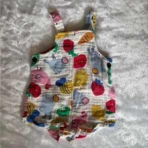 Old Navy Baby Floral Multicolor Muslin Romper - White, Pink, Blue